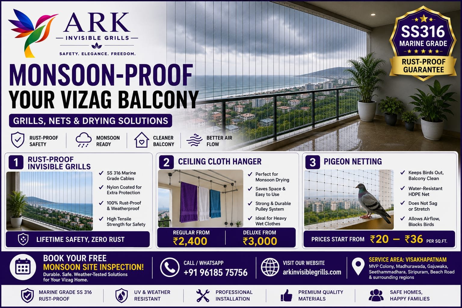 Monsoon-Proof Your Vizag Balcony with Grills, Nets, and Drying Solutions