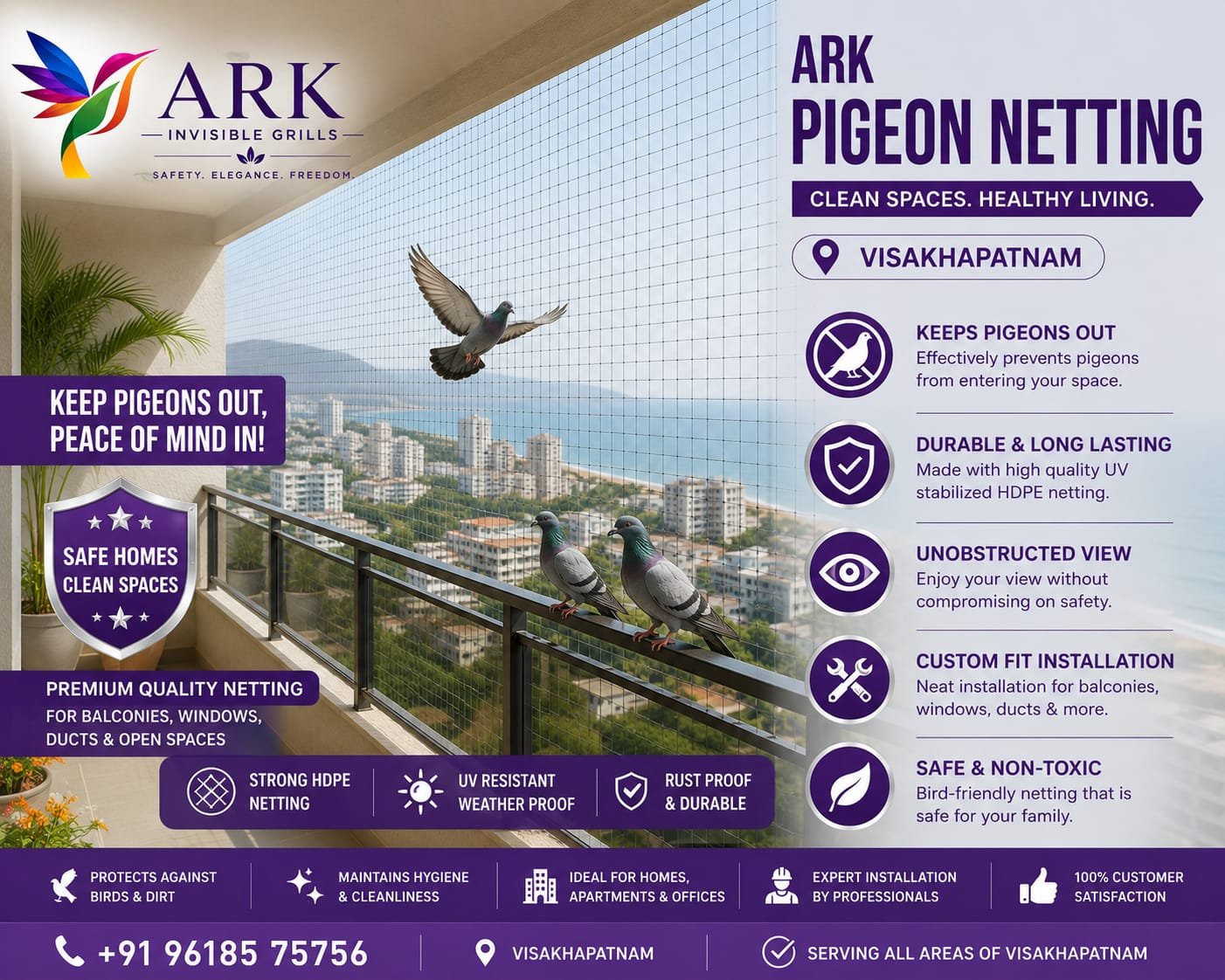 Pigeon Netting Services in Visakhapatnam