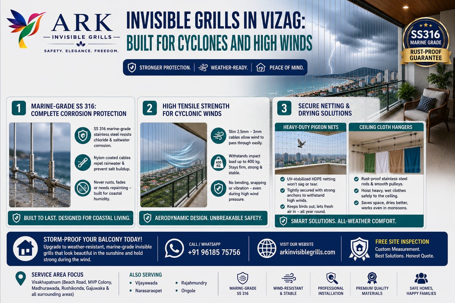 Invisible Grills Vizag: Built for Cyclones and High Winds