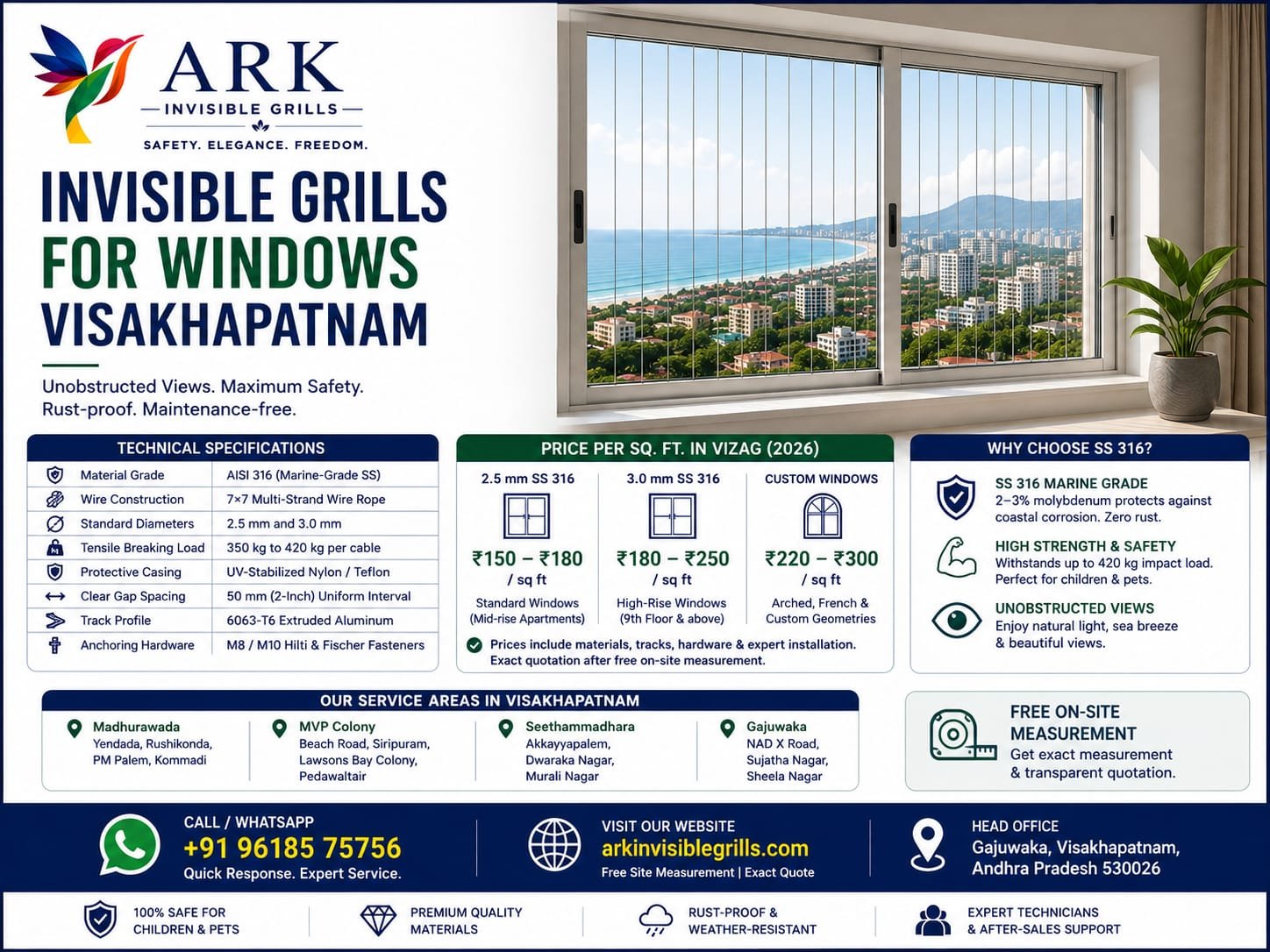 Invisible Grills for Windows Visakhapatnam