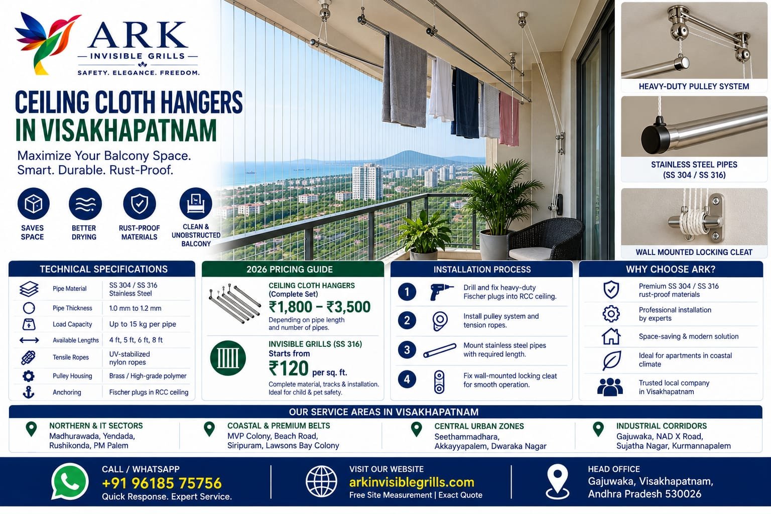 Ceiling Cloth Hangers in Visakhapatnam