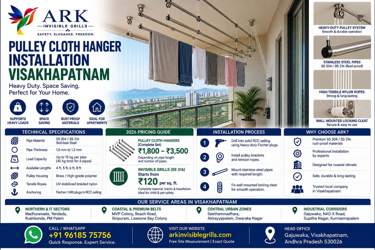 Pulley Cloth Hanger Installation Visakhapatnam