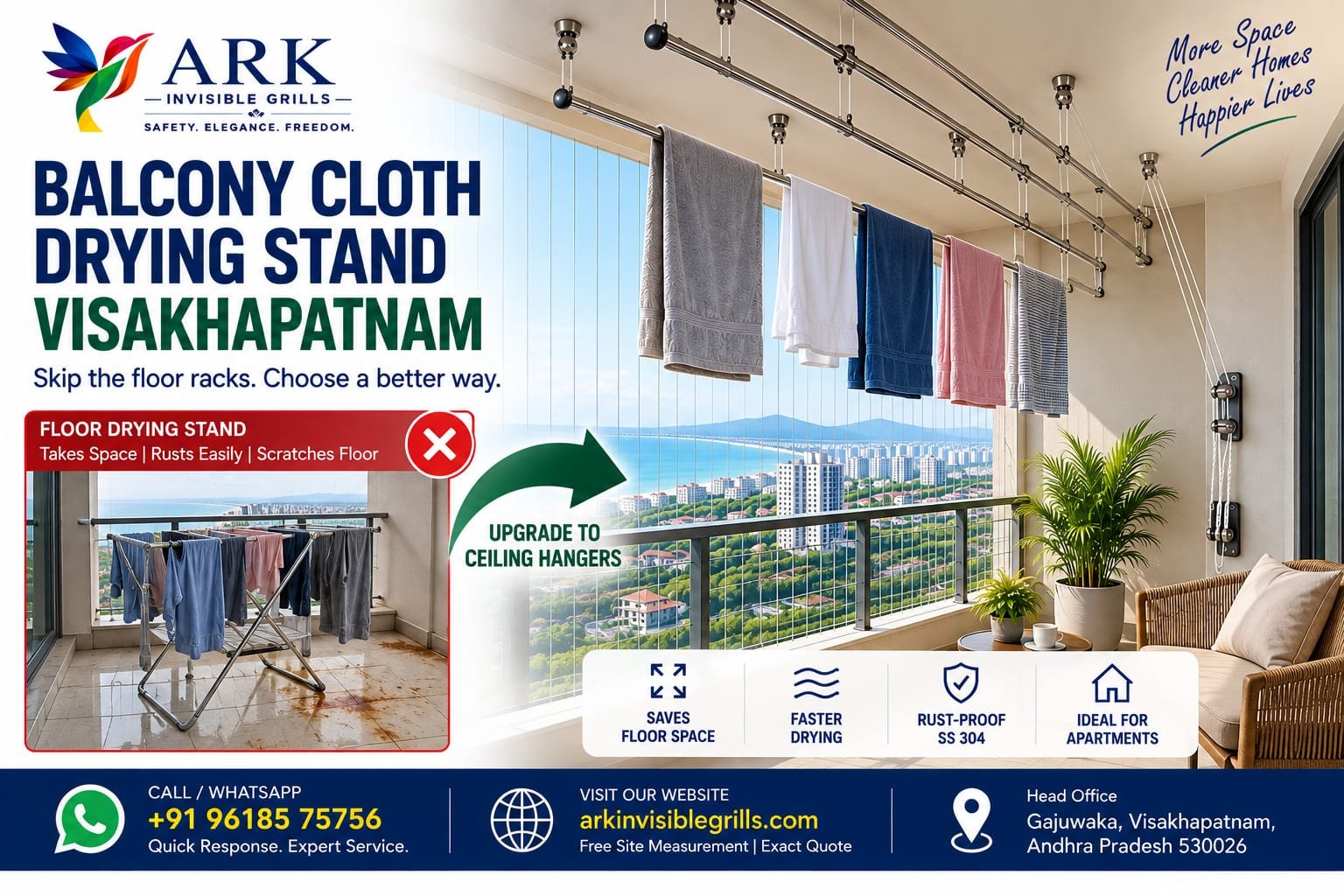 Balcony Cloth Drying Stand Visakhapatnam