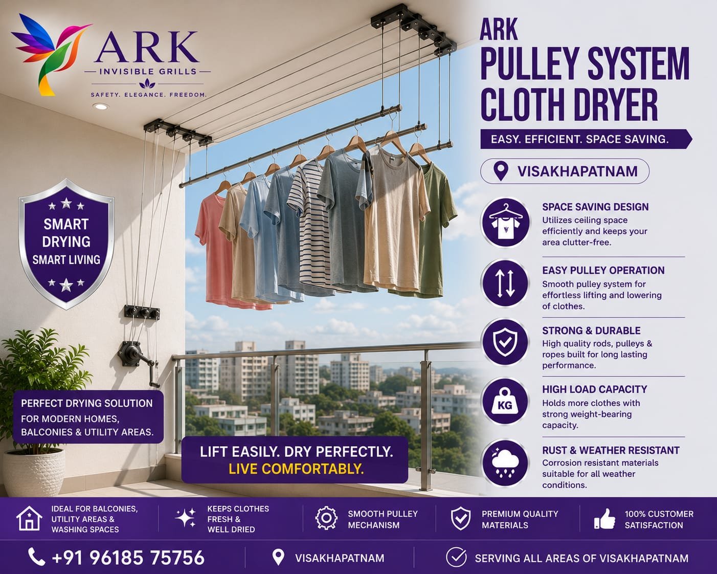 Pulley System Cloth Dryer in Visakhapatnam